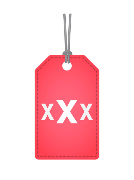 Απομονωμένη ετικέτα με ένα εικονίδιο του γράμματος Xxx - Διάνυσμα, εικόνα