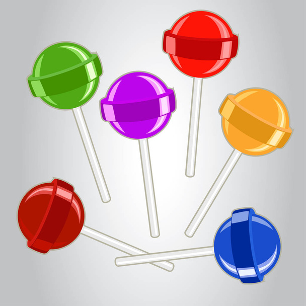  Colored candy lollipop - Διάνυσμα, εικόνα