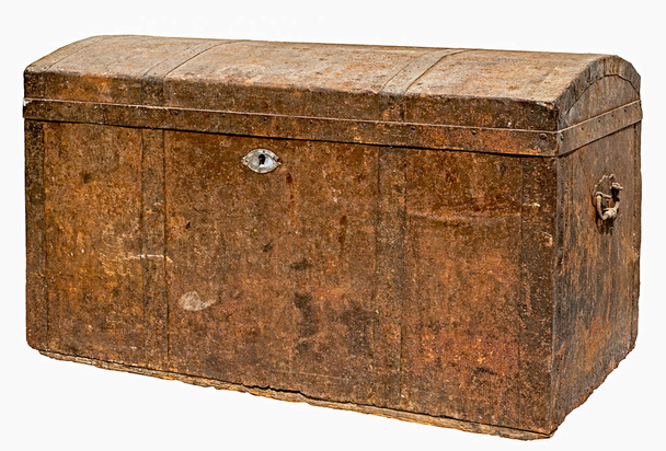 Closed old antique metallic chest - Photo, Image
