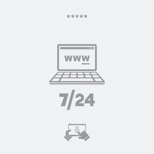 7 / 24 web services - Ícone web vetorial
 - Vetor, Imagem