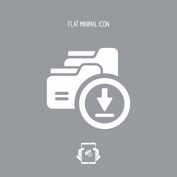 Cartelle downlad multiplo - icona minima piatta
 - Vettoriali, immagini