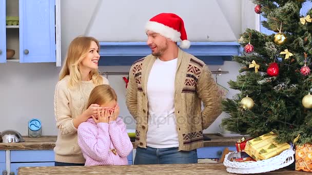 Family celebrating Christmas and New Year - Video, Çekim
