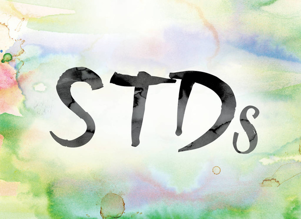STDs aquarelle colorée et encre Word Art
 - Photo, image