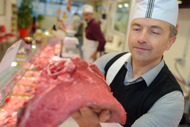 fresh lean meat and work - 写真・画像