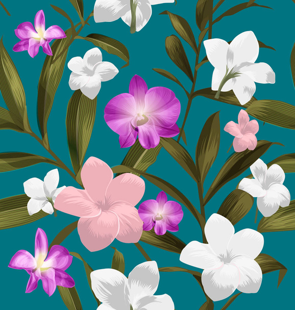 Plumeria seamless pattern - ベクター画像