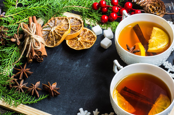 Χριστούγεννα τσάι με λεμόνι - Φωτογραφία, εικόνα