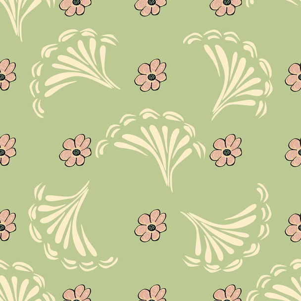 Abstract flower seamless pattern background. Vector texture Flor - Vettoriali, immagini