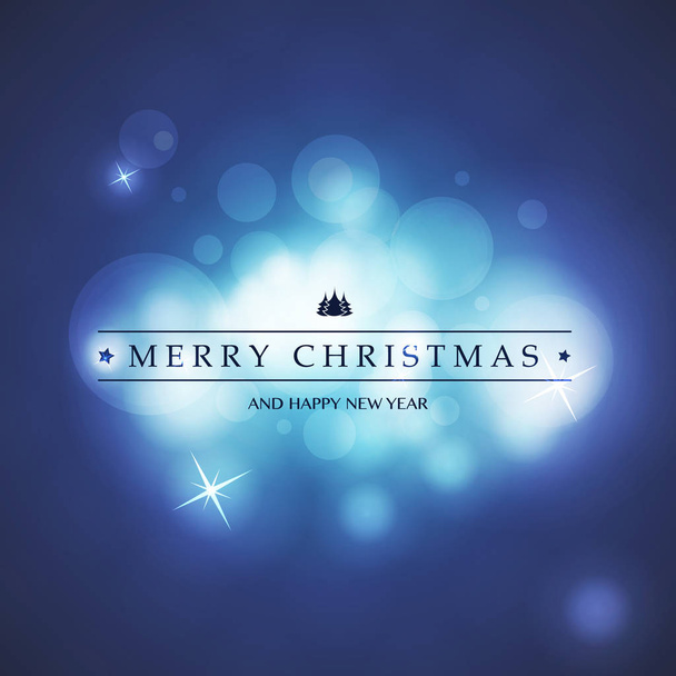 Colorful Happy Holidays, Merry Christmas and New Year Greeting Card With Label on a Sparkling Blurred Background - Vector, Image