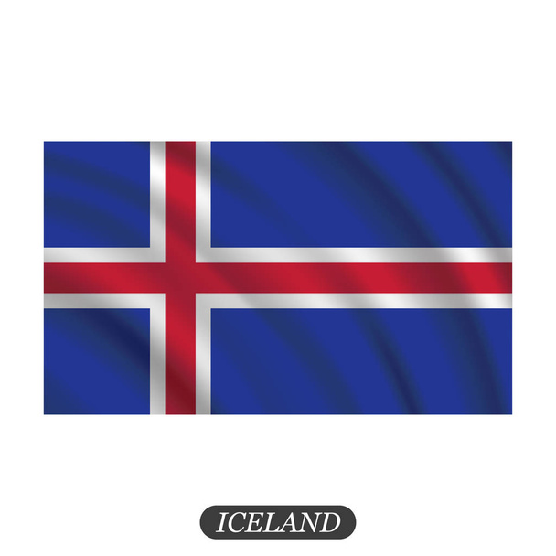 Macha flagą Islandii na białym tle. Ilustracja wektorowa - Wektor, obraz