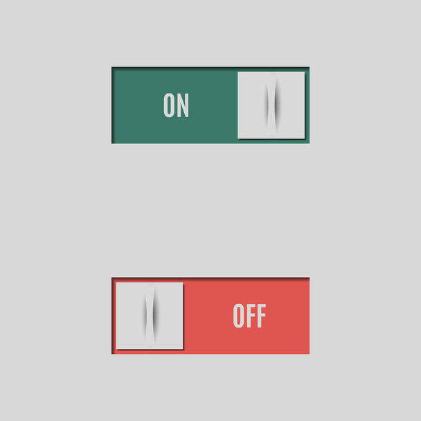 A set of buttons and switches, vector illustration. - Vector, imagen