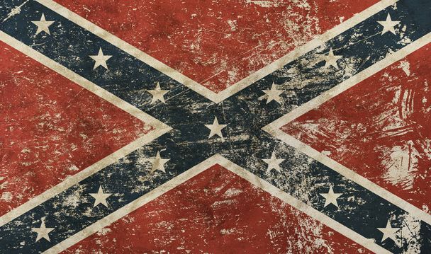 Grunge stary amerykański nas flagą Konfederacji - Zdjęcie, obraz