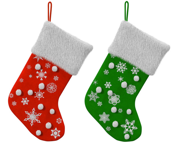 Two Christmas sock .3d render - Photo, Image