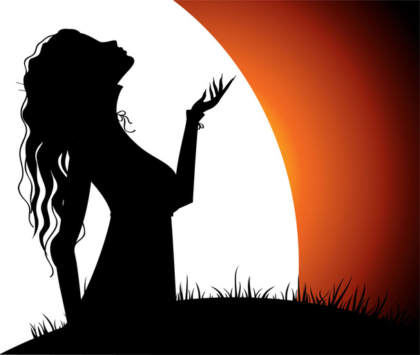 Woman's silhouette - Διάνυσμα, εικόνα