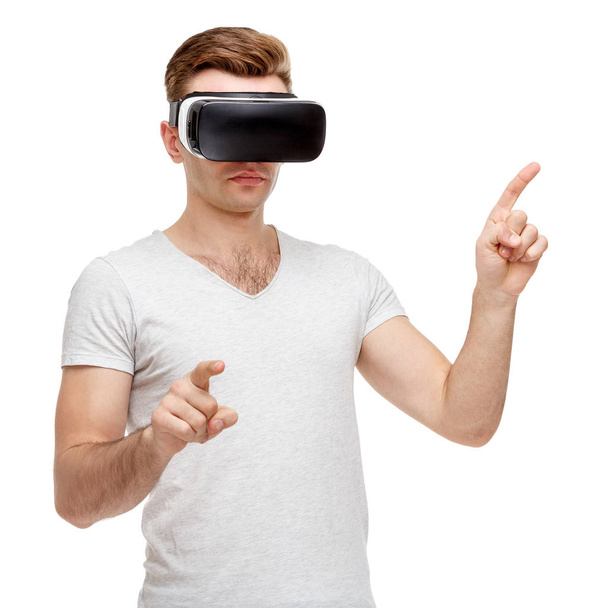 Man with virtual reality goggles - Photo, Image
