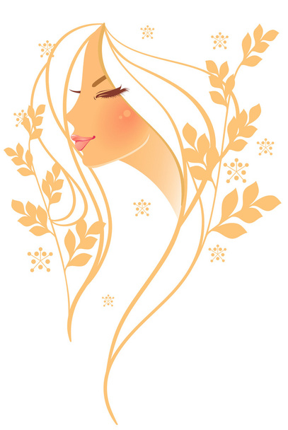 Beauty floral woman - Vector, Image