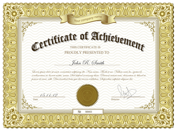 Oro certificado detallado
 - Vector, imagen