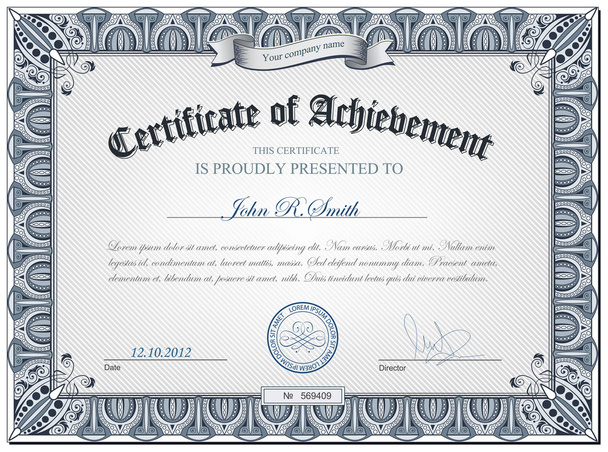Подробный сертификат
 - Вектор,изображение