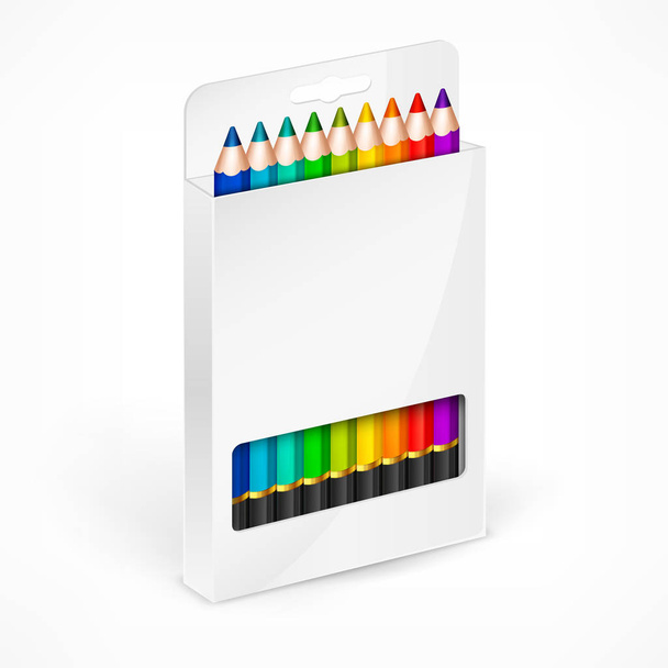 Pencil boxes Color vector illustration - Vector, Imagen