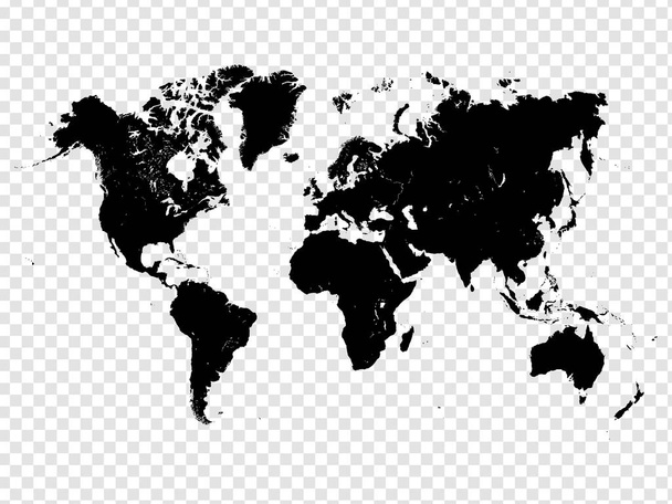 Ikone der schwarzen Weltkarte - Vektor, Bild