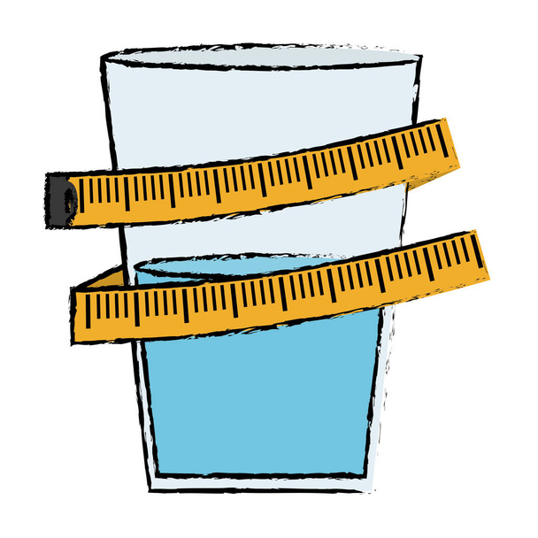 measuring tape diet icon image - Vector, Image