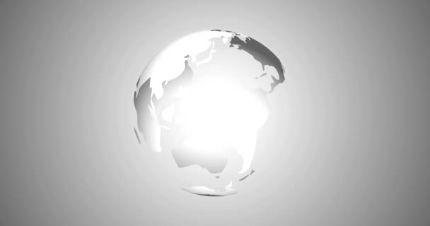 News Intro With Rotation Planet Earth Globe With Planets Highlighted 3D Rendered Animation in White Material Design - Footage, Video