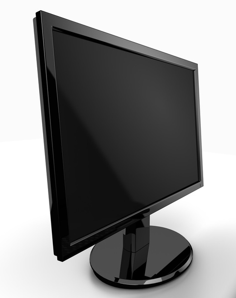 Vista de perspectiva de monitor LED em branco
 - Foto, Imagem