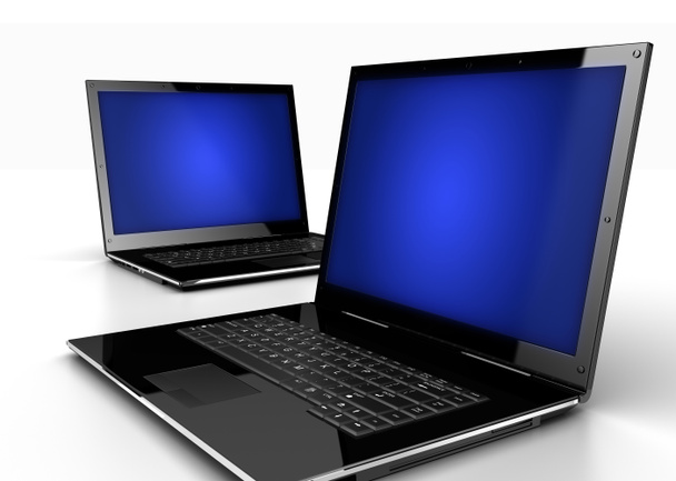 mavi ekranlar ile dizüstü bilgisayarlar - Fotoğraf, Görsel