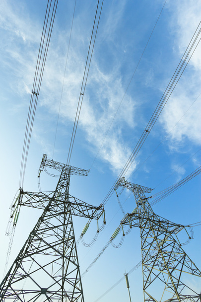 High voltage under the blue sky - Photo, Image