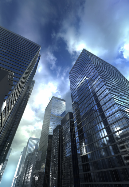 Cielo dramático sobre edificio moderno
 - Foto, imagen
