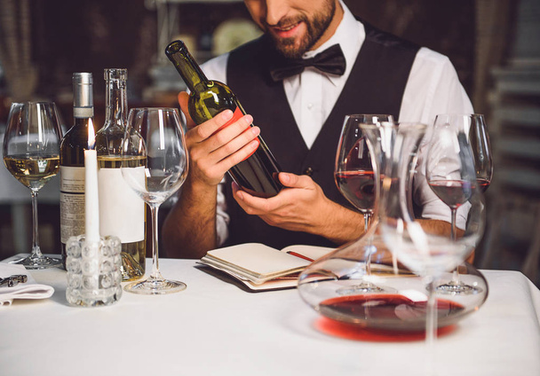 Wine variety in hands of sommelier - Photo, Image