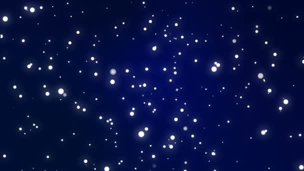 Csillogó fehér fény részecskék mozog a fekete kék színátmenetes háttér - Felvétel, videó