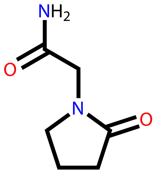 Piracetam (nootropic kábítószer) szerkezeti képlet - Vektor, kép