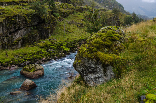 Mountain river. Norway. - Zdjęcie, obraz