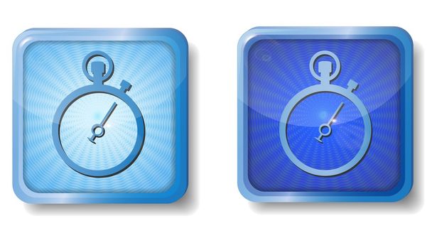 Blue radial stopwatch icon - Vector, Image