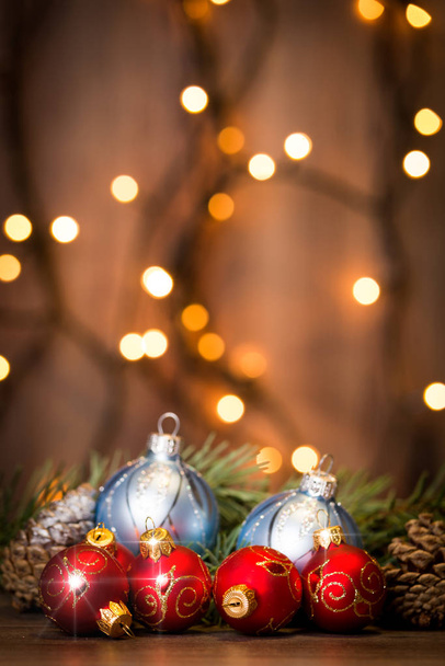 木の板のクリスマスの装飾 - 写真・画像
