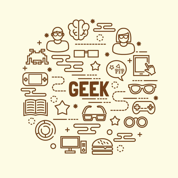 geek minimal thin line icons set - Vector, Image