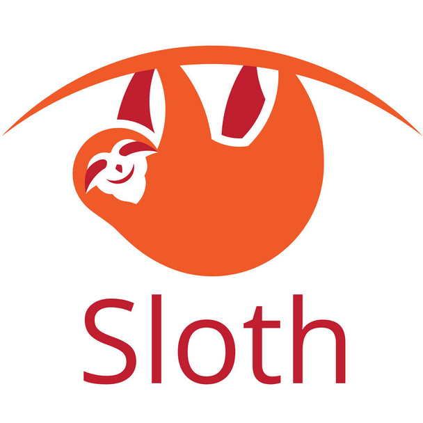 Sloth vector orange sign - Vector, afbeelding
