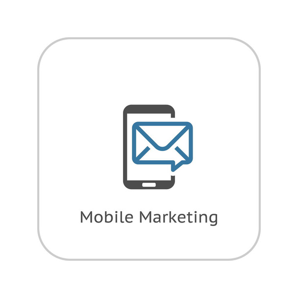 Mobile Marketing Icon. Flat Design. - Vector, Image