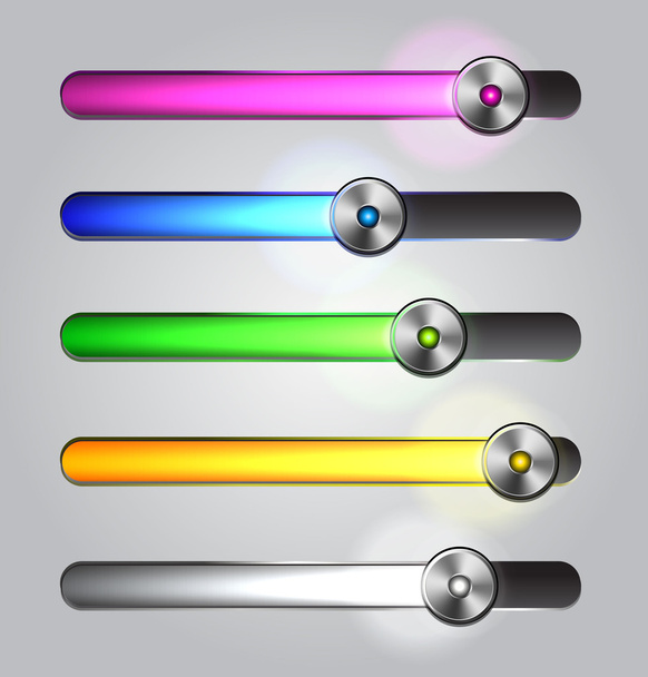 Equalizer glossy glowing track bar. - Vector, Imagen