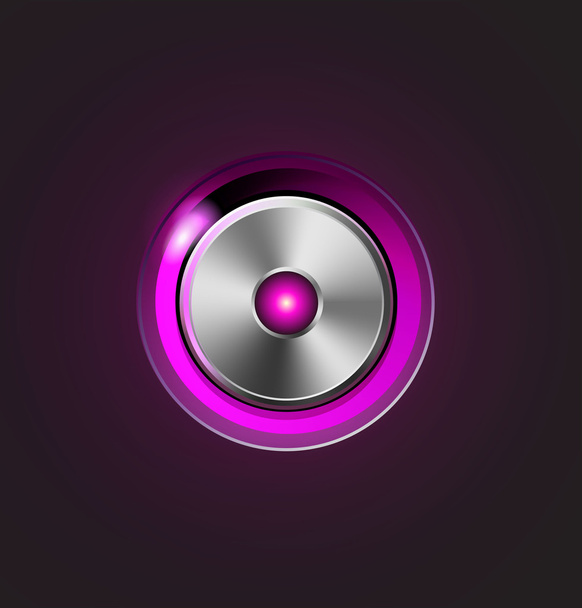 Glossy media player metal button. - Vector, afbeelding
