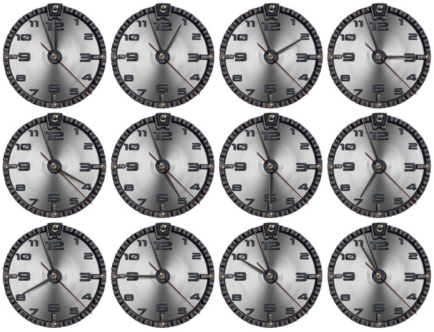 Set of Grunge Metal Clocks - Photo, Image
