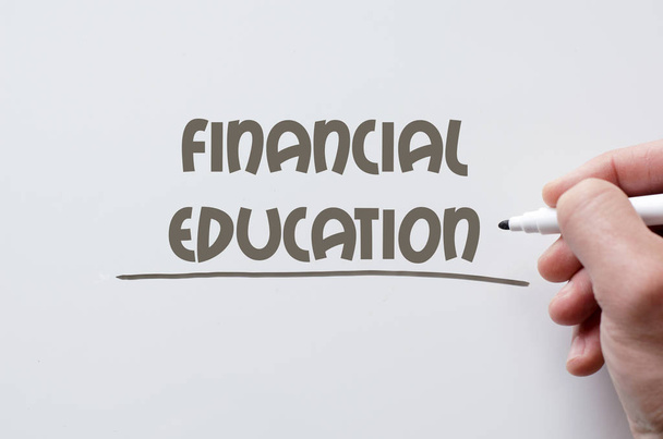 Financial education written on whiteboard - Fotografie, Obrázek