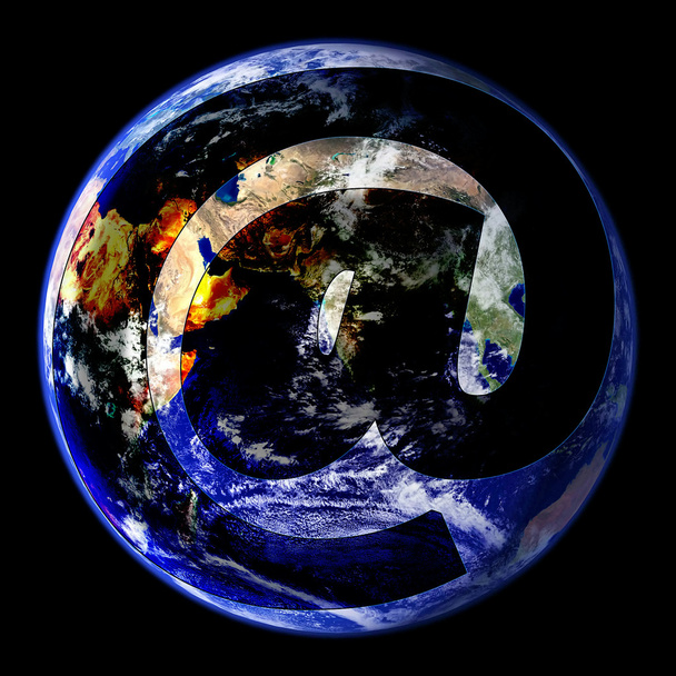 globo del correo electrónico amplio mundo este - Foto, imagen