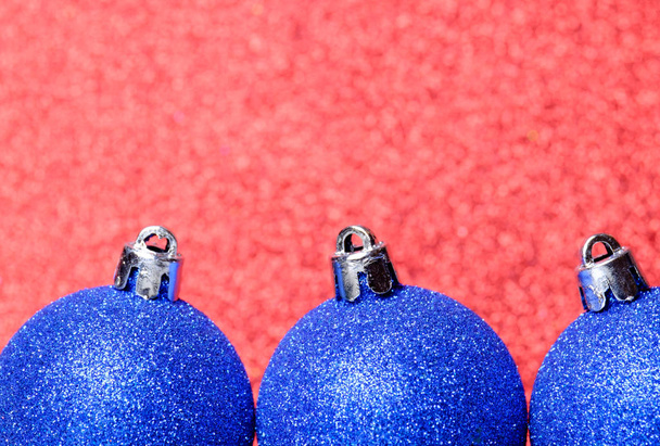 Christmas festive decorations on colorful background - Фото, изображение