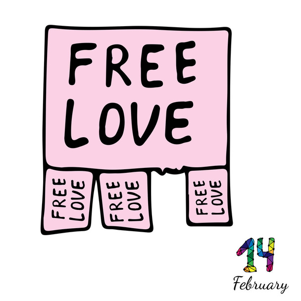 Isolated announcing free love - Vector, Image