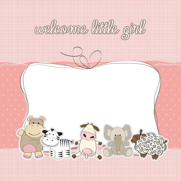Baby girl shower card - Vector, Image