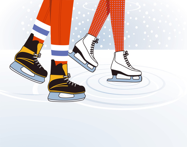 Two ice skaters - Vector, Image