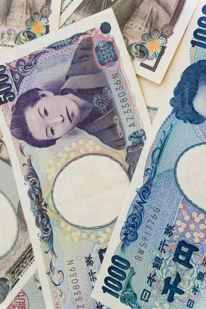 Notitieachtergronden voor 1000 en 5000-Japanse munt - Foto, afbeelding