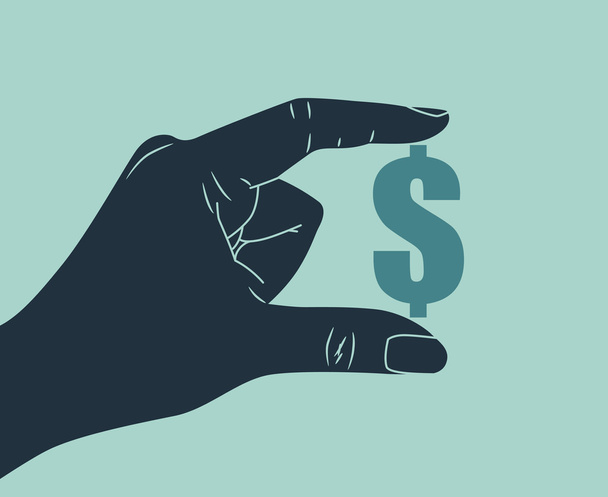 Hand with dollar symbol - Vector, Image