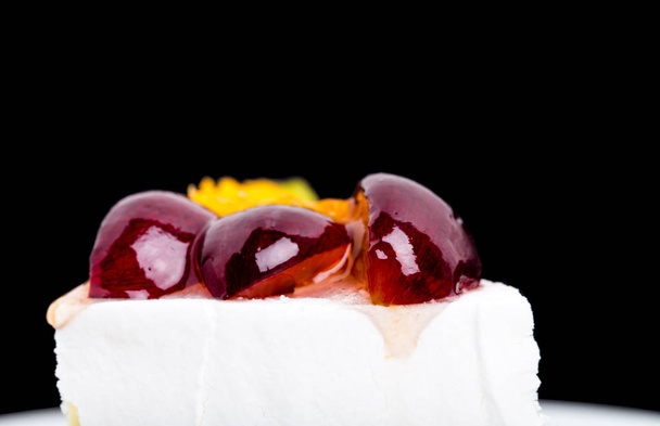 Creamy yougurt mousse cake with fruits. - Photo, image